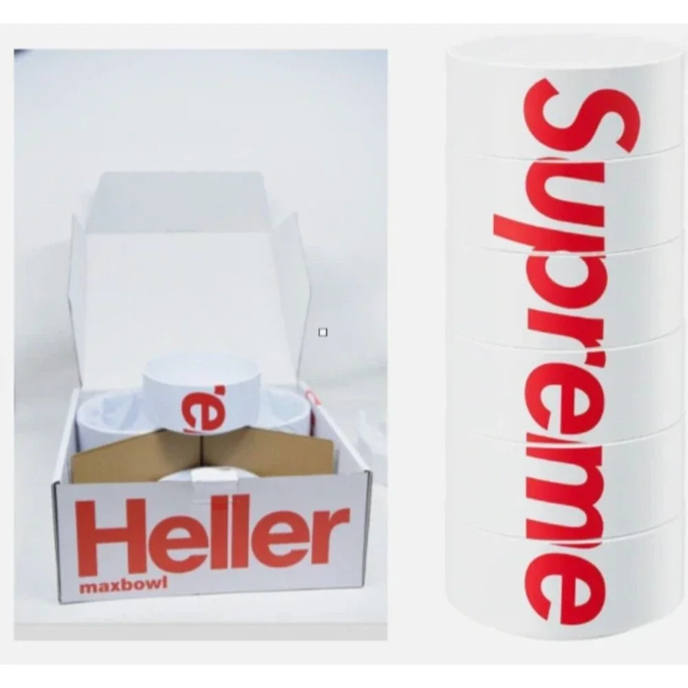 Supreme x Heller Melamine Stackable Bowls - White (Set of 6) SS23 Brand New